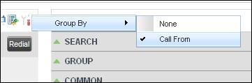 Figure 46 Grouping Calls in Call Console To view or hide calls in a group: Click the Show/Hide button ( / ) to the left of the group name.