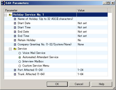2.4.2 Holiday Settings 2. Click Edit... 3. Edit parameters in the Edit Parameters dialog box. 4. Click OK.