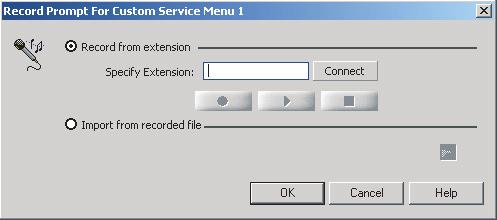 2.4.4 Custom Service For each parameter, refer to the description in the following section. 4. Click Record A Prompt For This Custom Service.