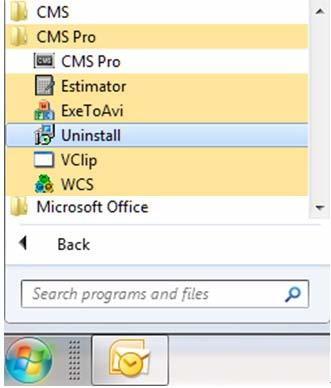 1.10 Uninstalling CMS Pro Please click the Uninstall file in the CMS Pro