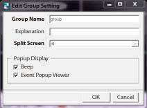 1. New Grouping Setting Please click New to set up the Group Name, select Division (from 4 to 144), and type the Description. Select the site from the server list in the left-hand side of the window.