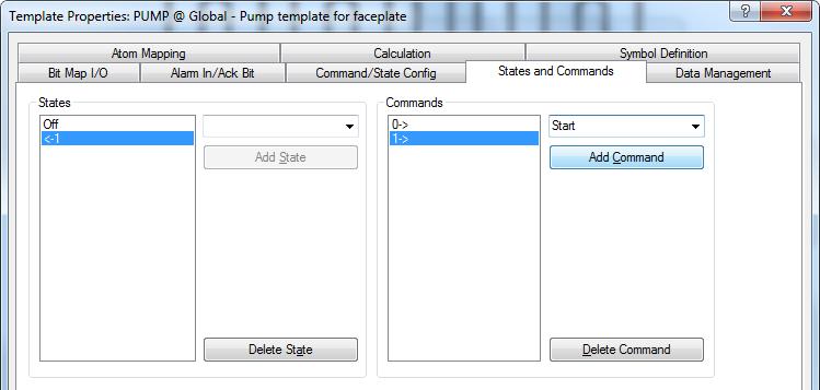 Exercise 10: Create and deploy Faceplates 5. Click the Data Management tab > Scan interval group select the 2000 option 6. Click States and Commands tab.
