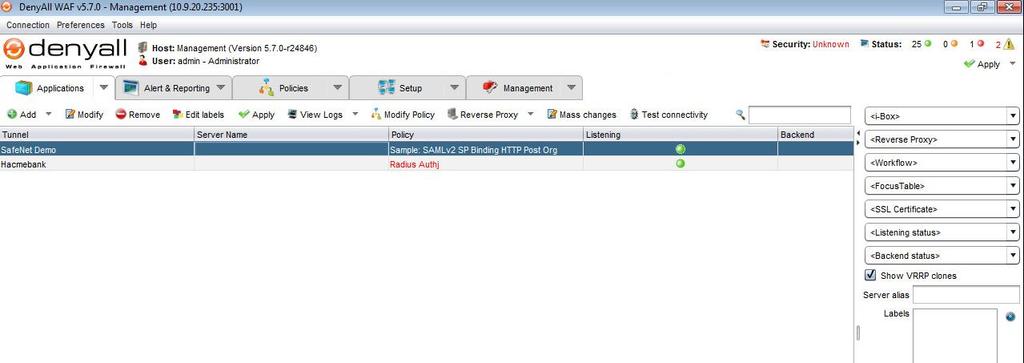 On the Management i-box main window, click the Applications tab. 15.