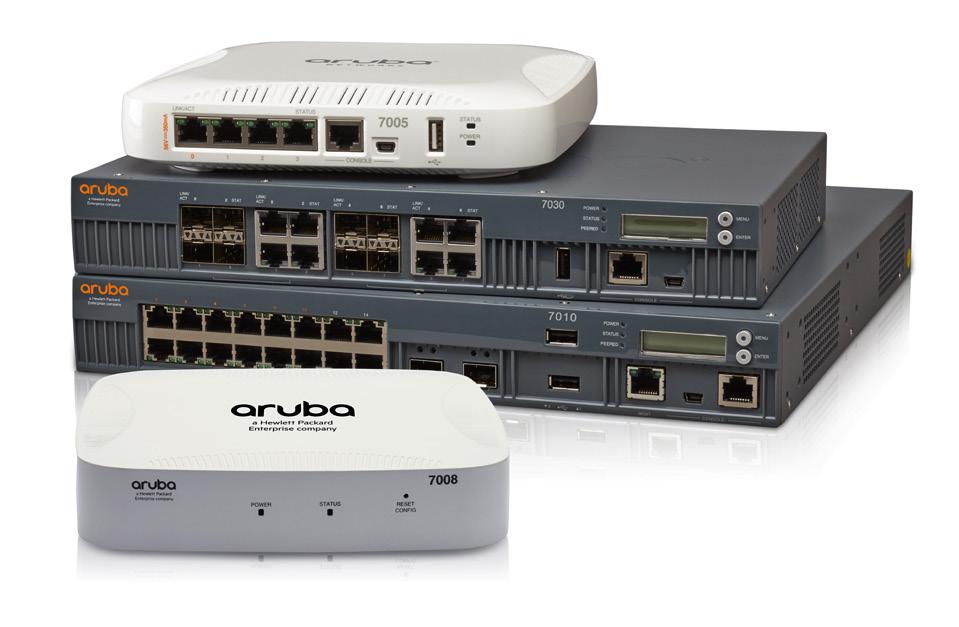 Extend the digital workplace to branch offices Aruba 7000 series Mobility Controllers optimize cloud services and secure enterprise applications for hybrid WAN at branch offices, while reducing the