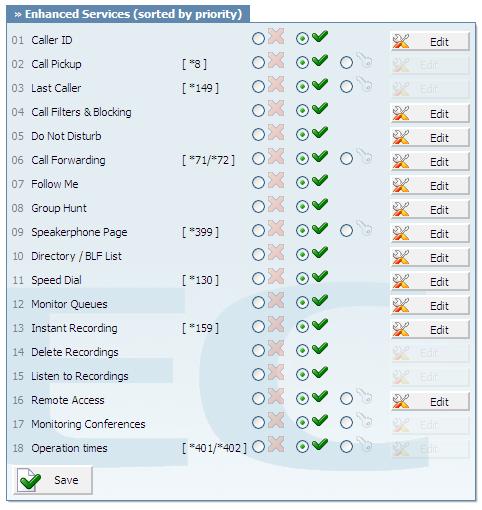 CONFIGURING YOUR EXTENSION ENHANCED SERVICES Enhanced services for an extension are enabled by the PBX administrator.