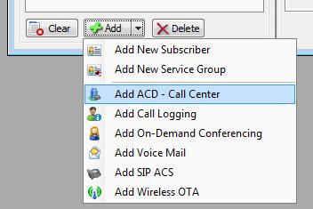 Section 4.1.2 - Department Management Section 4.1.3 - Agent Management 4. Subscriber Management 27 4.1.1 Call Center Management The following sections provide details for adding, deleting, and configuring an ACD call center.