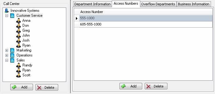 42 4. Subscriber Management Figure 4-18 Access Numbers To add a new access number, press the Add button below the list. An Add New Access Number window (see Figure 4-19) will be displayed.