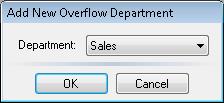 4. Subscriber Management 43 Figure 4-20 Overflow Departments To add an overflow department, press the Add button below the list.