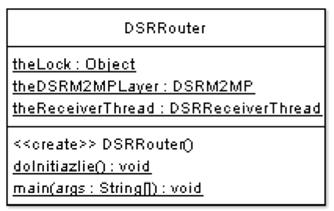 This class is the starting point of DSR Router. It initializes the DSRM2MP Layer and starts the receiver thread by passing it the DSRM2MP layer object.