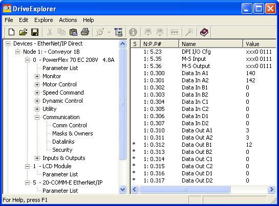 Automatically configures up to 19 parameters in the drive
