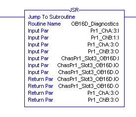 Chapter 4 Configuring the Fault-tolerant System 8 / 2011 Edit JSR Parameters for the 1756-OB16D Module Pair The JSR instruction for the 1756-OB16D diagnostic subroutine uses six input parameters and