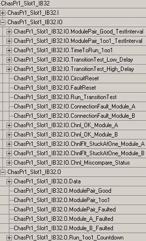 Chapter 6 Troubleshooting a Fault-tolerant System 8 / 2011 1756-IB32 ModulePair Tags to Identify the Type of Module Fault The ModulePair data type for the 1756-IB32 module provides tags that can help