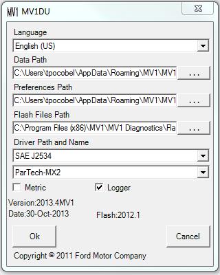 Using the MV1DU 11 LANGUAGE Use this to select the user s language for MV1DU. DATA PATH This is where the data files from the MV1DU application will be stored on the PC s hard drive.