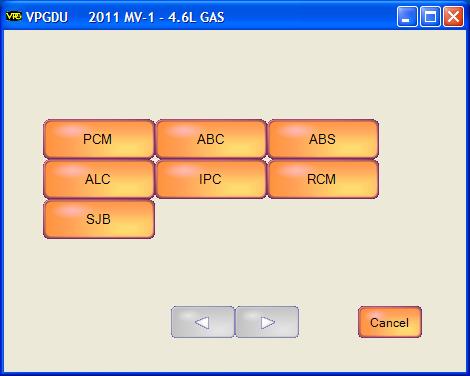 Using the MV1DU 13 MAIN MENU SOFTWARE FUNCTIONS After the vehicle has been selected by either the automatic or manual methods, 4 additional menu options will be enabled. These will be explained below.