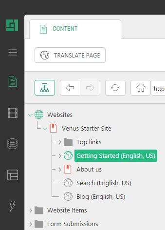 Figure 66: Translating pages 2. The Translate button will now appear in the toolbar. 3. Click on the Translate button and the page will be translated.