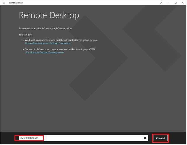 How to connect sms-1000sq Windows Edition by RD Client You can remotely access sms-1000sq Windows Edition by the remote desktop client(rd Client) on your PC or smart devices.