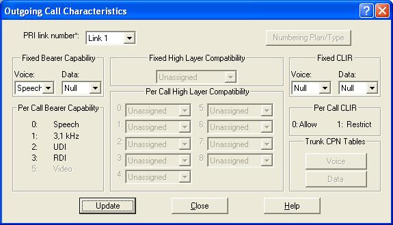 Dialogic 4000 Media Gateway Series Integration Note Step 5: Click Config > Outgoing Call Characteristics to configure the outgoing call characteristics as follows: Note: