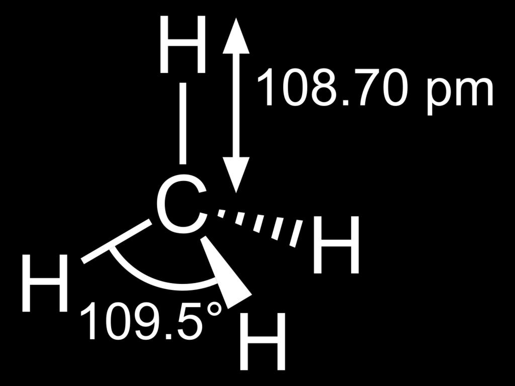 methane (CH4) C H 1 1.089 H 1 1.089 2 109.