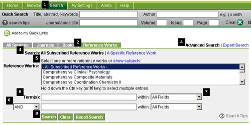 Publications 8. Optional: If you want to search additional fields and additional terms, complete the following fields: a. From the AND menu, select a connector. b.