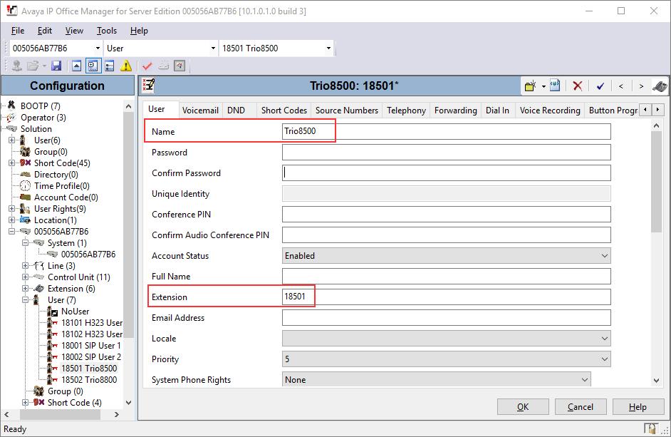 5.5. Administer SIP Users To create a new SIP User, from the configuration tree in left pane,