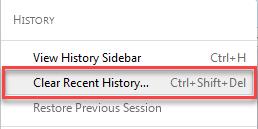 The Clear All History menu will appear.