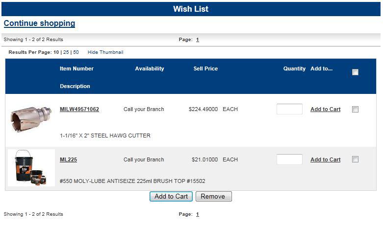 You can now add items to your Wish List.