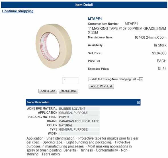 Item Details This comprehensive page view provides complete product descriptions, including manufacturer information, availability, pricing, technical specifications, and more.