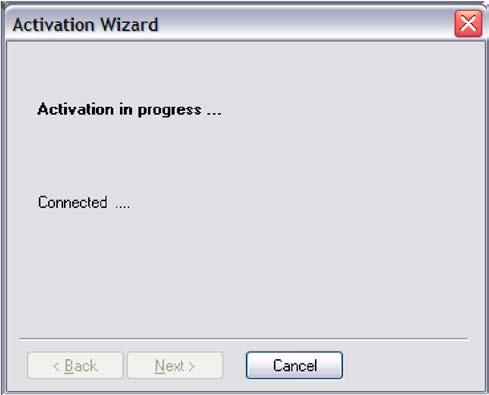 Figure 12: Activation Wizard Connected You will be notified if the activation