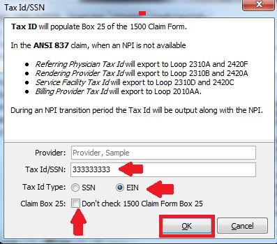 Enter your Tax Id/SSN and then select the proper Tax