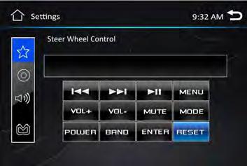 The Enter button and the reset button are not included in steering wheel, press the enter button to confirm the select, press the reset button to clear the