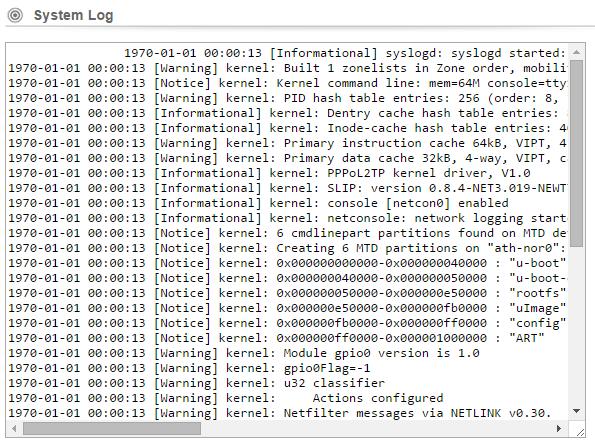 4.4.6 System LOG This page is used to view system logs.