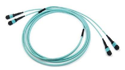 DISTRIBUTION AND MPO FIBER CABLE ASSEMBLIES Uniprise fiber cabling includes TeraSPEED and LazrSPEED 550 and 300 ruggedized fanout and distribution cables.