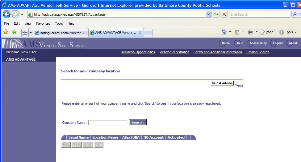 Company Name Search. 1. Enter part of your company name in the search field.
