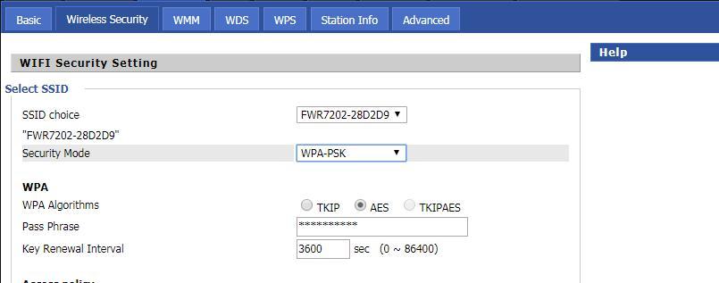 Chapter 3 Web Interface WPA-PSK, the router will use WPA way which is based on the shared key-based.