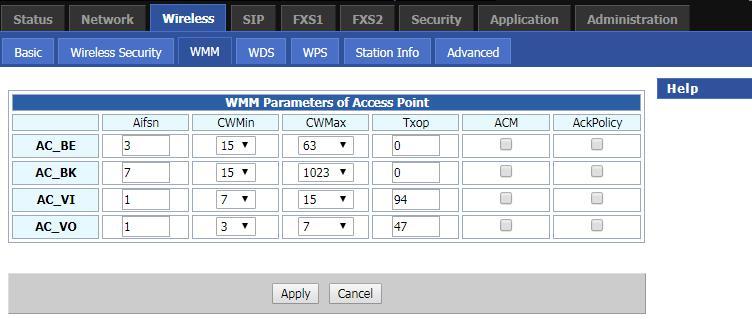 Chapter 3 Web Interface WMM Table 38 WMM WMM (Wi-Fi Multi-Media) is the QoS certificate of Wi-Fi Alliance (WFA).