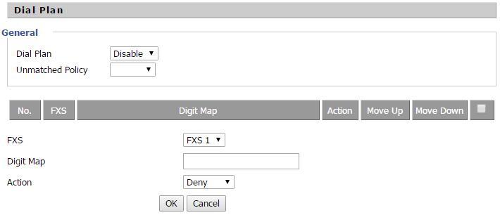 Chapter 3 Web Interface Adding one Dial Plan Table 46 Adding one dial plan Step 1. Enable Dial Plan Step 2.