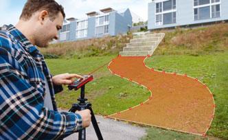 The integrated Smart Base enables measurements between any two points from one location.