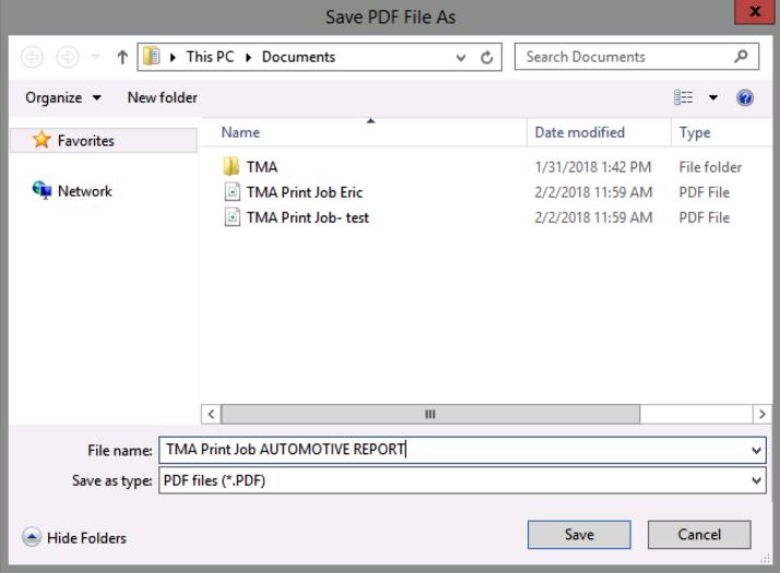 Name your file Click save 6 5 6 A new PDF version of your report will be generated and will open on the virtual desktop