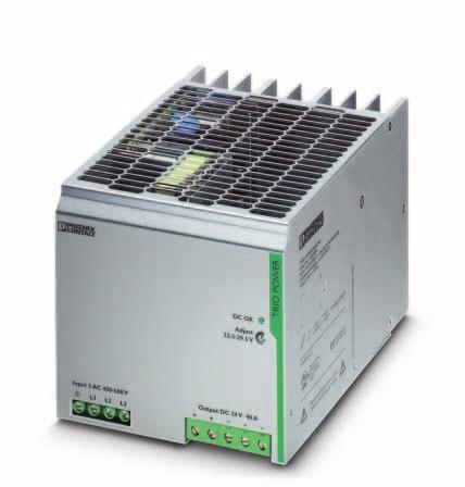 Primary switched power supply, 3-phase, output current: 40 A INTERFACE Data Sheet 102782_01_en PHOENIX CONTACT - 06/2007 Description TRIO POWER is the rail mountable 24 V power supply unit with basic