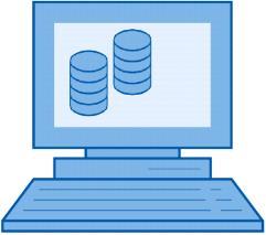 ) There is one PC station (PC Station) on which both the Microsoft SQL server and the WinCC Runtime Advanced run. The data of the WinCC Runtime Advanced is archived in the Microsoft SQL database.