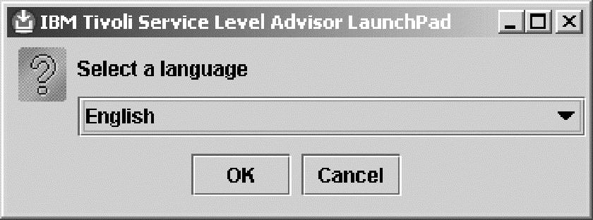 The LaunchPad program is started, and you are first prompted for the language for the installation, with the current locale being displayed as the default, as shown in Figure 9.