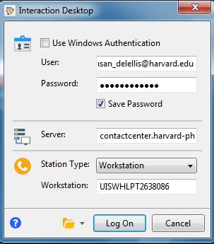 Note: For users whose desktops login to their own local Active Directory please follow these login steps (note: HBS is an example of this type of customer). 1.