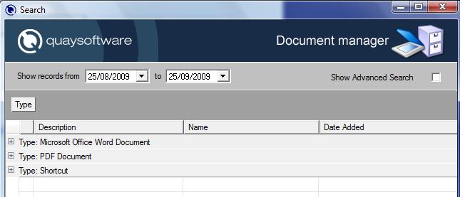 The first one is to use the date fields at the top of the page: If a document was added within a specific month, simply change the dates fields and documents added between the dates will appear.
