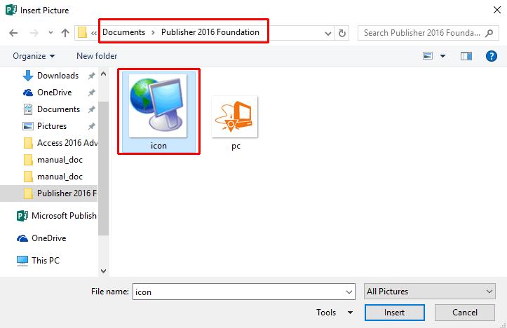 Navigate to the folder named Publisher 2016 Foundation within the My Documents or Documents folder.