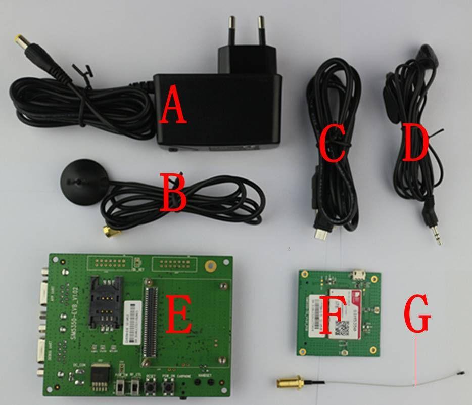 1 EVM Accessory Figure 1: EVM accessory A: 5V DC adapter B: GSM/WCDMA antenna C:Micro USB 2.