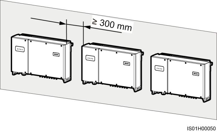 4 Installation Figure 4-4 Installation space requirements For ease of installing the SUN2000 on the mounting bracket, connecting cables to the bottom of the SUN2000, and maintaining the SUN2000 in