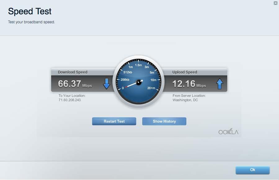 Speed Test Lets you test your network s internet
