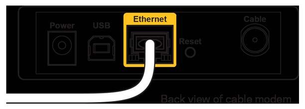 your router) is securely connected to the yellow Internet port on the back of the