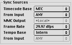 You will see the Synclavier MIDI Clock and the Synclavier MIDI Time Code virtual MIDI port appear in the input device list within your Macintosh application if OMS is installed and set up correctly.