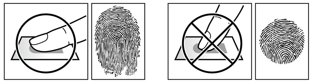 Getting Started How to Scan a Fingerprint Register a fingerprint correctly to improve the recognition rate of the fingerprint.